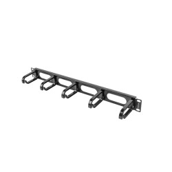 Lanberg 19" cable management panel 5 rings - type B 1U | AK-1205-B | Black