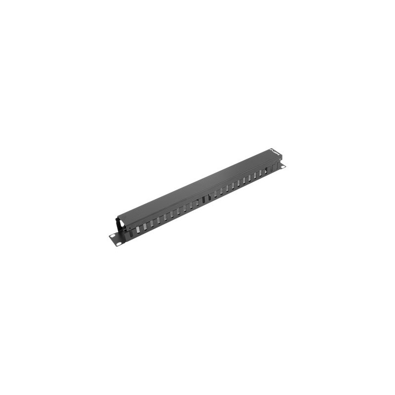 Lanberg 19" cable management panel type A 1U | AK-1201-B | Black