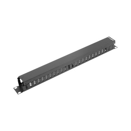Lanberg 19" cable management panel type A 1U | AK-1201-B | Black