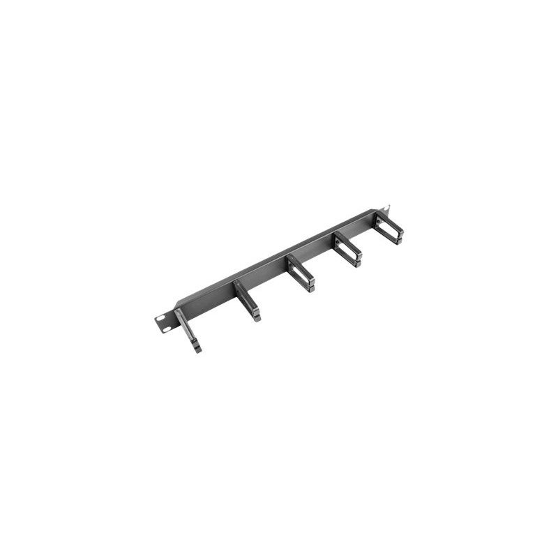 Lanberg 19" cable management panel with 5 plastic holders 1U type B | AK-1202-B | Black