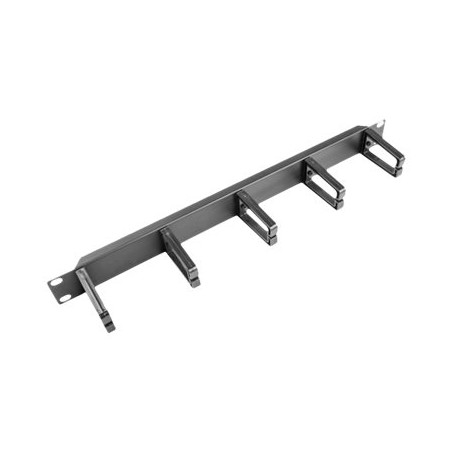 Lanberg 19" cable management panel with 5 plastic holders 1U type B | AK-1202-B | Black