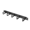 Lanberg 19" cable management panel with 5 plastic holders 1U type B | AK-1202-B | Black