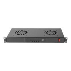 Lanberg 19" fan unit/ventilation panel with LCD 2 fans + thermostat 230V | AK-1502-B | Black
