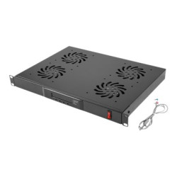 Lanberg 19" fan unit/ventilation panel with LCD 4 fans + thermostat 230V | AK-1503-B | Black