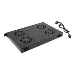 Lanberg 19" fan unit/ventilation panel with LCD 4 fans + thermostat 230V | AK-1503-B | Black
