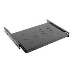 Lanberg 19" sliding shelf 1U/465x347mm, max load capacity up to 60kg | AK-1006-B | Black