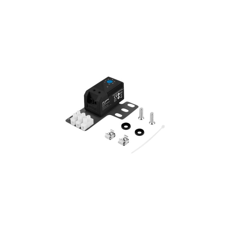 Lanberg Closed-loop thermostat 10A for rack cabinets with 19" ear and terminal block, black | Lanberg