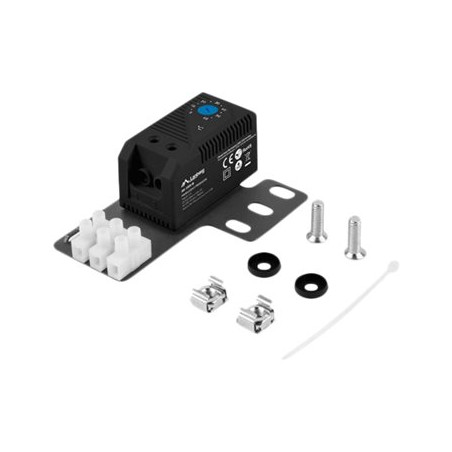 Lanberg Closed-loop thermostat 10A for rack cabinets with 19" ear and terminal block, black | Lanberg