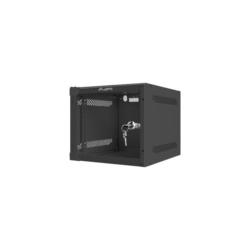 Lanberg Rack cabinet 10" wall-mount 4U/280x310 (flat pack) with glass door, black | Lanberg
