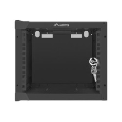 Lanberg Rack cabinet 10" wall-mount 4U/280x310 (flat pack) with glass door, black | Lanberg