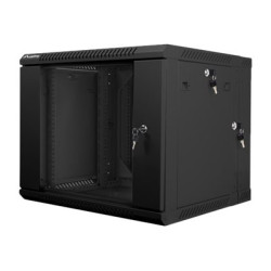Lanberg Rack cabinet 19" double-section wall-mount 9U/600x600 (flat pack), black | Lanberg