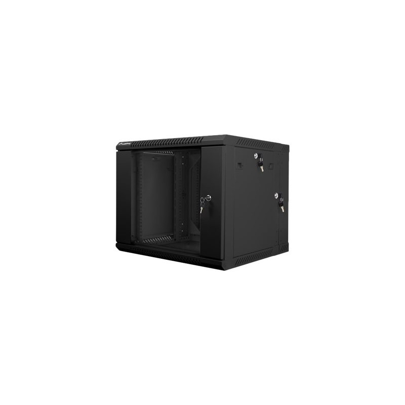 Lanberg Rack cabinet 19" double-section wall-mount 9U/600x600 (flat pack), black | Lanberg