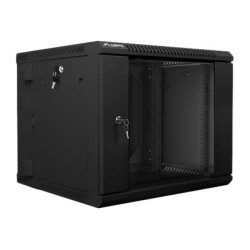 Lanberg Rack cabinet 19" double-section wall-mount 9U/600x600 (flat pack), black | Lanberg