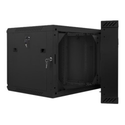 Lanberg Rack cabinet 19" double-section wall-mount 9U/600x600 (flat pack), black | Lanberg