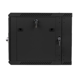 Lanberg Rack cabinet 19" double-section wall-mount 9U/600x600 (flat pack), black | Lanberg