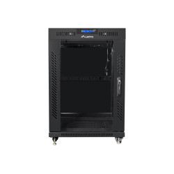 Lanberg Rack cabinet 19" free-standing 15U/600x600 (flat pack) with glass door lCD V2, black | Lanberg