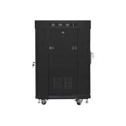Lanberg Rack cabinet 19" free-standing 15U/600x600 (flat pack) with glass door lCD V2, black | Lanberg