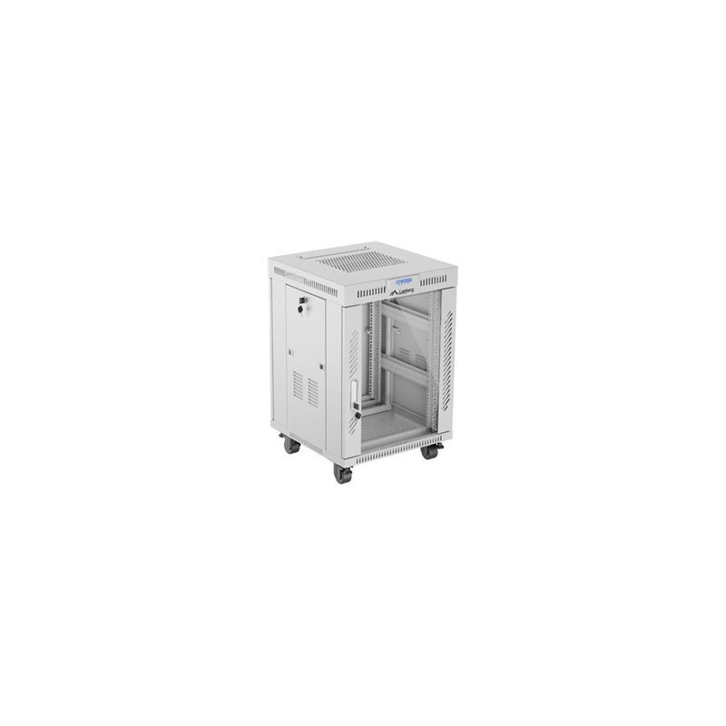 Lanberg Rack cabinet 19" free-standing 15U/600x600 (flat pack) with glass door ICD V2, grey | Lanberg