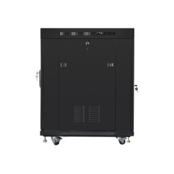 Lanberg Rack cabinet 19" free-standing 15U/600x800 (flat pack) with glass door lCD V2, black | Lanberg