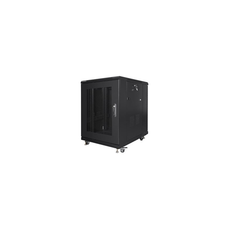 Lanberg Rack cabinet 19" free-standing 15U/600x800 (flat pack) with mesh door, black | Lanberg