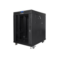 Lanberg Rack cabinet 19" free-standing 15U/800x1000 (flat pack) with glass door lCD V2, black | Lanberg