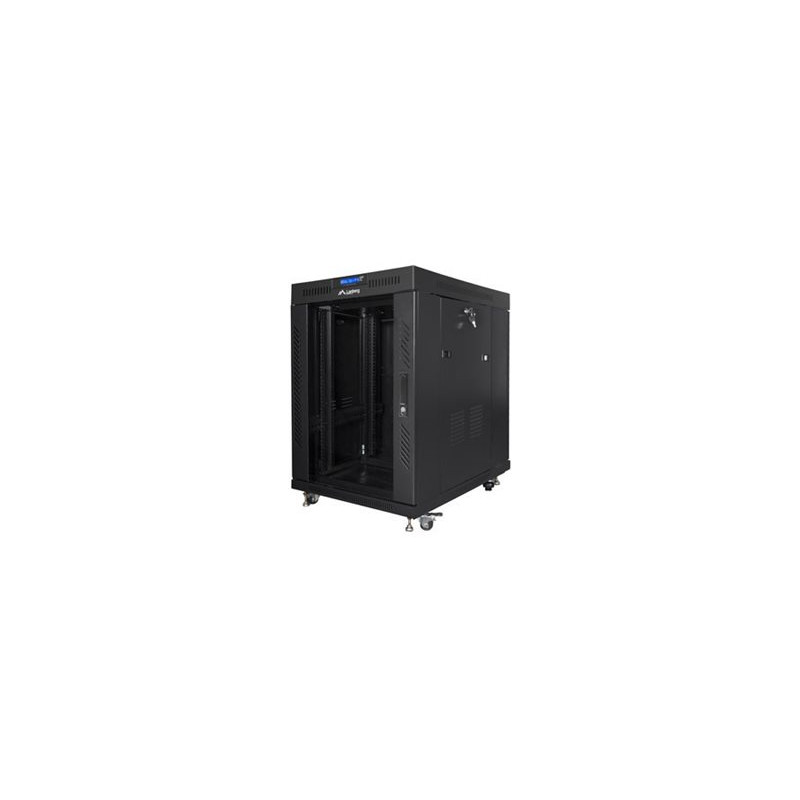 Lanberg Rack cabinet 19" free-standing 15U/800x1000 (flat pack) with glass door lCD V2, black | Lanberg