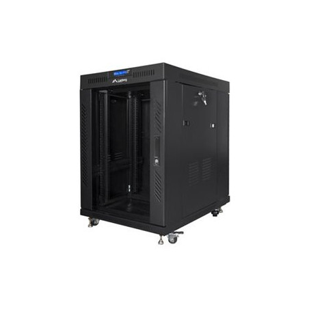 Lanberg Rack cabinet 19" free-standing 15U/800x1000 (flat pack) with glass door lCD V2, black | Lanberg