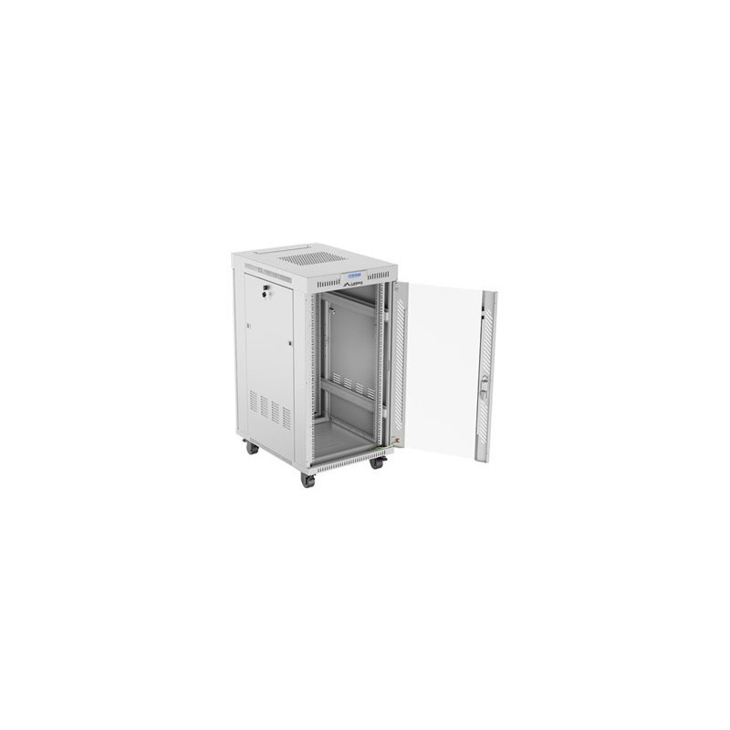 Lanberg Rack cabinet 19" free-standing 22U/600x800 (flat pack) with glass door lCD V2, grey | Lanberg