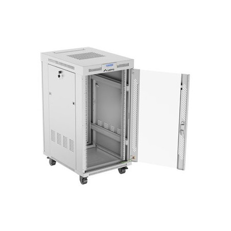 Lanberg Rack cabinet 19" free-standing 22U/600x800 (flat pack) with glass door lCD V2, grey | Lanberg