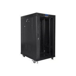 Lanberg Rack cabinet 19" free-standing 22U/800x1000 (flat pack) with glass door lCD V2, black | Lanberg