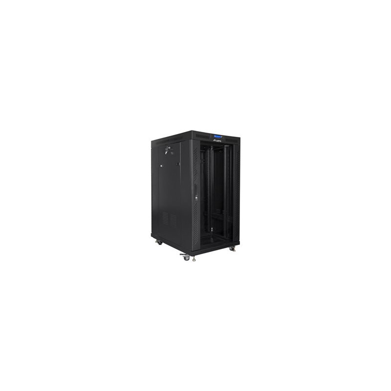Lanberg Rack cabinet 19" free-standing 22U/800x1000 (flat pack) with glass door lCD V2, black | Lanberg