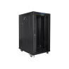 Lanberg Rack cabinet 19" free-standing 22U/800x1000 (flat pack) with glass door lCD V2, black | Lanberg