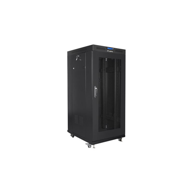 Lanberg Rack cabinet 19" free-standing 22U/800x800 (flat pack) with glass door lCD V2, black | Lanberg