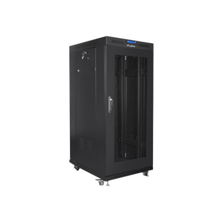 Lanberg Rack cabinet 19" free-standing 22U/800x800 (flat pack) with glass door lCD V2, black | Lanberg