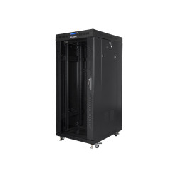 Lanberg Rack cabinet 19" free-standing 27U/600x800 (flat pack) with glass door lCD V2, black | Lanberg