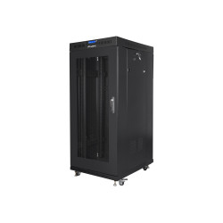Lanberg Rack cabinet 19" free-standing 27U/600x800 (flat pack) with mesh door ICD V2, black | Lanberg