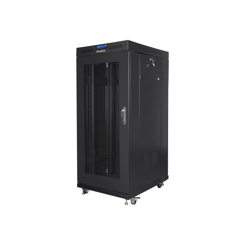 Lanberg Rack cabinet 19" free-standing 27U/600x800 (flat pack) with mesh door ICD V2, black | Lanberg