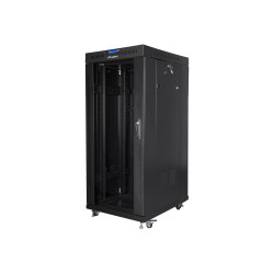 Lanberg Rack cabinet 19" free-standing 27U/800x1000 (flat pack) with glass door lCD V2, black | Lanberg