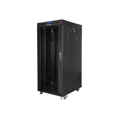 Lanberg Rack cabinet 19" free-standing 27U/800x1000 (flat pack) with glass door lCD V2, black | Lanberg