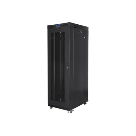 Lanberg Rack cabinet 19" free-standing 27U/800x1000 (flat pack) with glass door lCD V2, black | Lanberg
