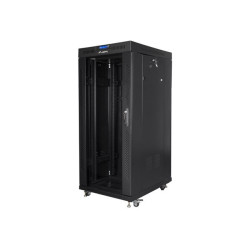 Lanberg Rack cabinet 19" free-standing 27U/800x1200 (flat pack) with glass door lCD, black | Lanberg