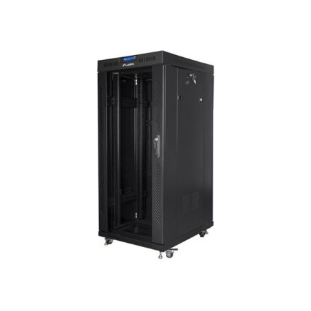 Lanberg Rack cabinet 19" free-standing 27U/800x1200 (flat pack) with glass door lCD, black | Lanberg