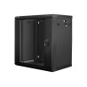 Lanberg Rack cabinet 19" wall-mount 12U/600x450 (flat pack) with glass door V2, black | Lanberg