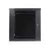 Lanberg Rack cabinet 19" wall-mount 12U/600x450 (flat pack) with glass door V2, black | Lanberg