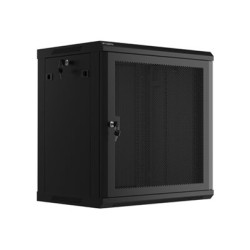 Lanberg Rack cabinet 19" wall-mount 12U/600x450 with perforated door (flat pack), black | Lanberg