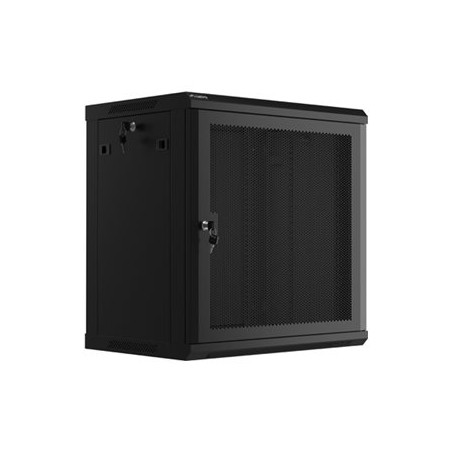 Lanberg Rack cabinet 19" wall-mount 12U/600x450 with perforated door (flat pack), black | Lanberg
