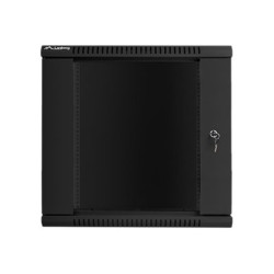 Lanberg Rack cabinet 19" wall-mount 12U/600x600 (flat pack) with glass door V2, black | Lanberg