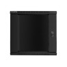Lanberg Rack cabinet 19" wall-mount 12U/600x600 (flat pack) with glass door V2, black | Lanberg