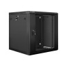 Lanberg Rack cabinet 19" wall-mount 12U/600x600 (flat pack) with glass door V2, black | Lanberg