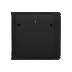 Lanberg Rack cabinet 19" wall-mount 12U/600x600 (flat pack) with glass door V2, black | Lanberg